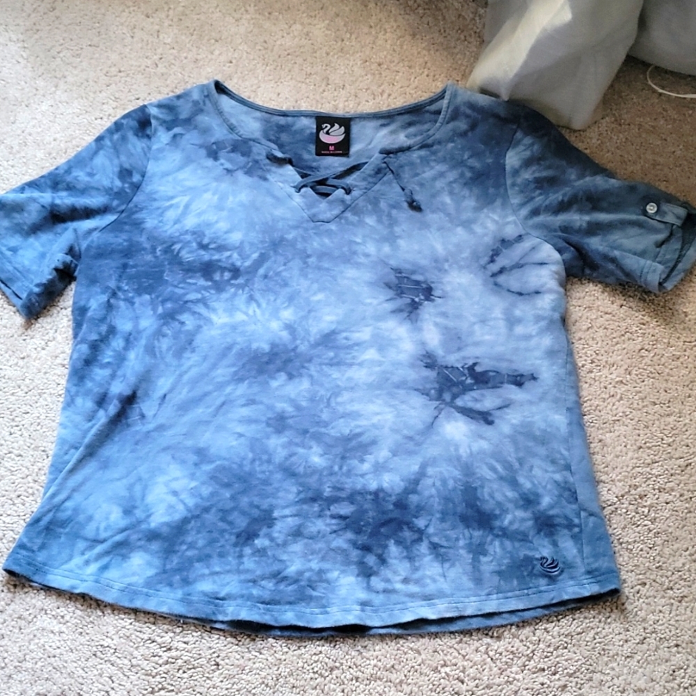 stormy gray cropped shirt